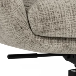 Comfort spisebordsstol med armlæn – drejefunktion med retur og vippefunktion – Juto stof grå