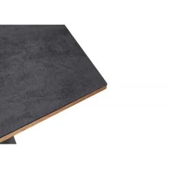 CONCORD Spisebord med udtræk, - top - MørkeGrå, ben - gylden eg