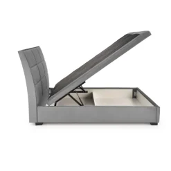 CONTINENTAL 2 160x200 seng med opbevaring Grå velour Monolith 85