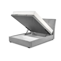 CONTINENTAL 2 160x200 seng med opbevaring Grå velour Monolith 85