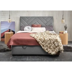 CONTINENTAL 1 160x200cm seng med opbevaring - Grå Velour - Monolith 85