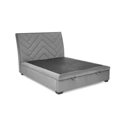 CONTINENTAL 1 160x200cm seng med opbevaring - Grå Velour - Monolith 85