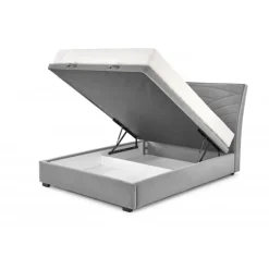 CONTINENTAL 1 160x200cm seng med opbevaring - Grå Velour - Monolith 85