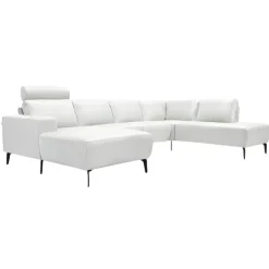 Copenhagen Hvid Læder Hjørnesofa med chaiselong - Venstrevendt