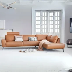 Copenhagen LæderHjørnesofa Cognac - Højrevendt