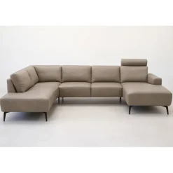 Copenhagen læderhjørnesofa med chaiselong - Højrevendt