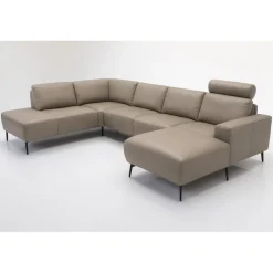 Copenhagen læderhjørnesofa med chaiselong - Højrevendt