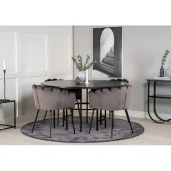 Copenhagen Rund Spisebordssæt - Sort og Grå