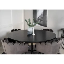 Copenhagen Rund Spisebordssæt - Sort og Grå