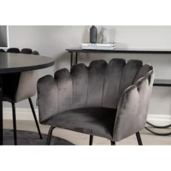 Copenhagen Rund Spisebordssæt - Sort og Grå