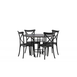 Copenhagen Runde Spisestuesæt - Sort og Mocca