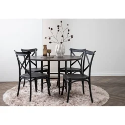 Copenhagen Runde Spisestuesæt - Sort og Mocca