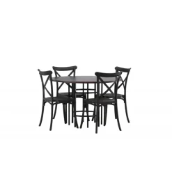 Copenhagen Runde Spisestuesæt - Sort og Mocca