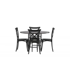 Copenhagen Runde Spisestuesæt - Sort og Mocca