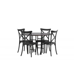 Copenhagen Runde Spisestuesæt - Sort og Mocca