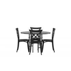 Copenhagen Runde Spisestuesæt - Sort og Mocca