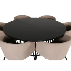 Copenhagen Rundt Spisebordssæt - Beige og Sort