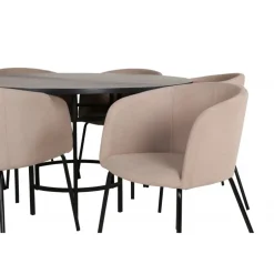 Copenhagen Rundt Spisebordssæt - Beige og Sort