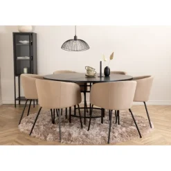 Copenhagen Rundt Spisebordssæt - Beige og Sort