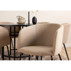 Copenhagen Rundt Spisebordssæt - Beige og Sort