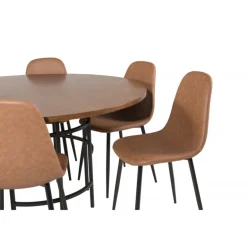 Copenhagen Rundt Spisebordssæt - Sort og Brun