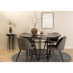 Copenhagen Rundt Spisebordssæt - Sort og Grå
