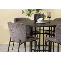 Copenhagen Rundt Spisebordssæt - Beige og Sort