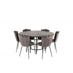 Copenhagen Rundt Spisebordssæt - Sort og Grå