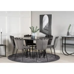 Copenhagen Rundt Spisebordssæt - Sort og Grå