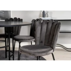 Copenhagen Rundt Spisebordssæt - Sort og Grå