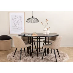 Copenhagen Rundt Spisebordssæt - Beige og Sort