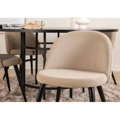 Copenhagen Rundt Spisebordssæt - Beige og Sort