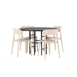 Copenhagen Rundt Spisebordssæt - Beige og Sort