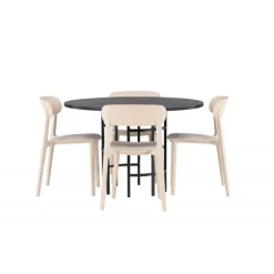 Copenhagen Rundt Spisebordssæt - Beige og Sort