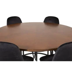 Copenhagen Rundt Spisebordssæt - Sort og Brun