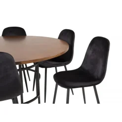 Copenhagen Rundt Spisebordssæt - Sort og Brun