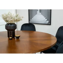 Copenhagen Rundt Spisebordssæt - Sort og Brun