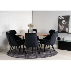 Copenhagen Rundt Spisebordssæt - Sort og Brun