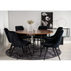 Copenhagen Rundt Spisebordssæt - Sort og Brun