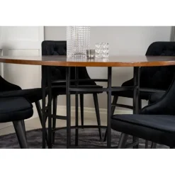 Copenhagen Rundt Spisebordssæt - Sort og Brun