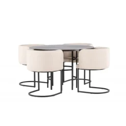 Copenhagen Rundt Spisebordssæt - Beige og Mocca