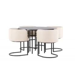 Copenhagen Rundt Spisebordssæt - Beige og Mocca