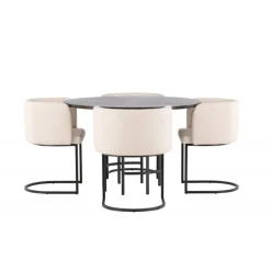 Copenhagen Rundt Spisebordssæt - Beige og Mocca