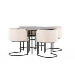 Copenhagen Rundt Spisebordssæt - Beige og Mocca