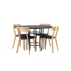 Copenhagen Rundt Spisebordssæt - Sort og Natur