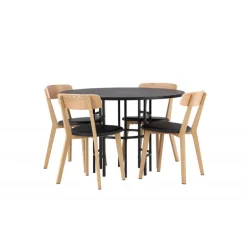 Copenhagen Rundt Spisebordssæt - Sort og Natur