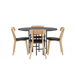 Copenhagen Rundt Spisebordssæt - Sort og Natur