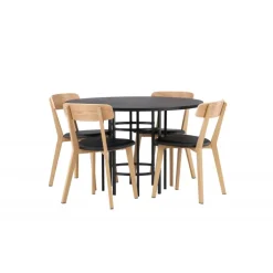 Copenhagen Rundt Spisebordssæt - Sort og Natur