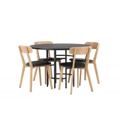 Copenhagen Rundt Spisebordssæt - Sort og Natur