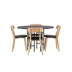 Copenhagen Rundt Spisebordssæt - Sort og Natur